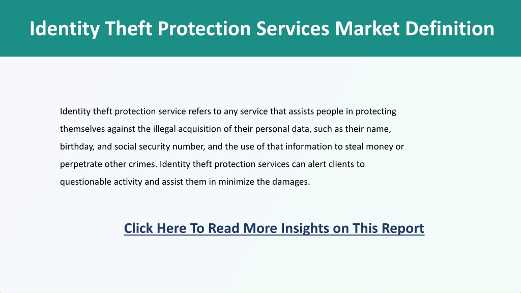 Ppt Identity Theft Protection Services Market Drivers Demand