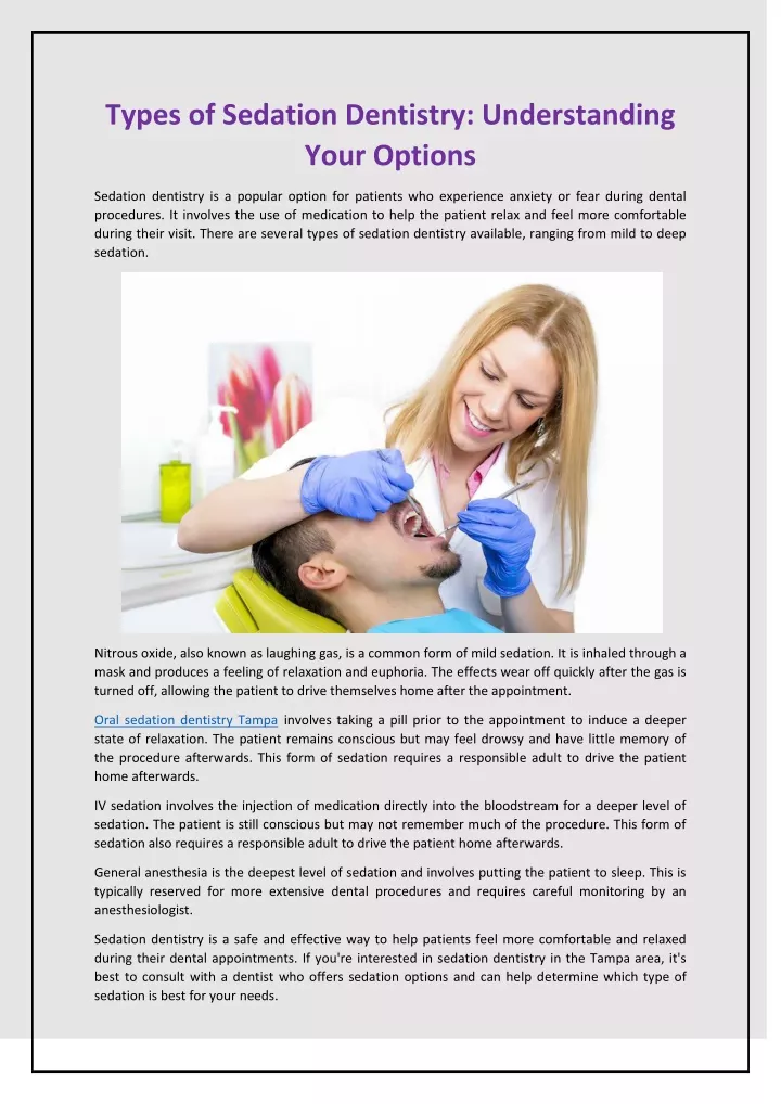 PPT Types Of Sedation Dentistry Understanding Your Options