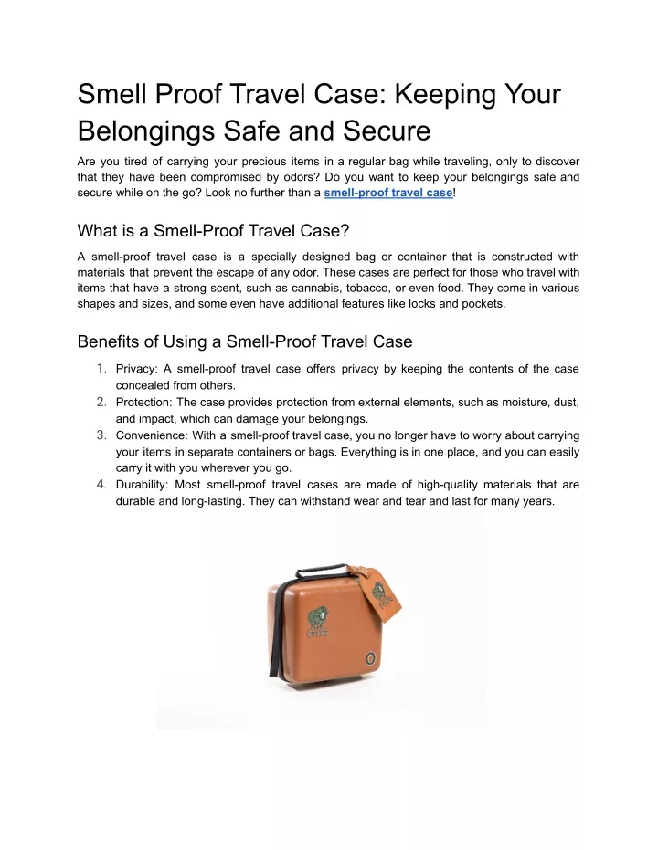 PPT Smell Proof Travel Case Keeping Your Belongings Safe And Secure