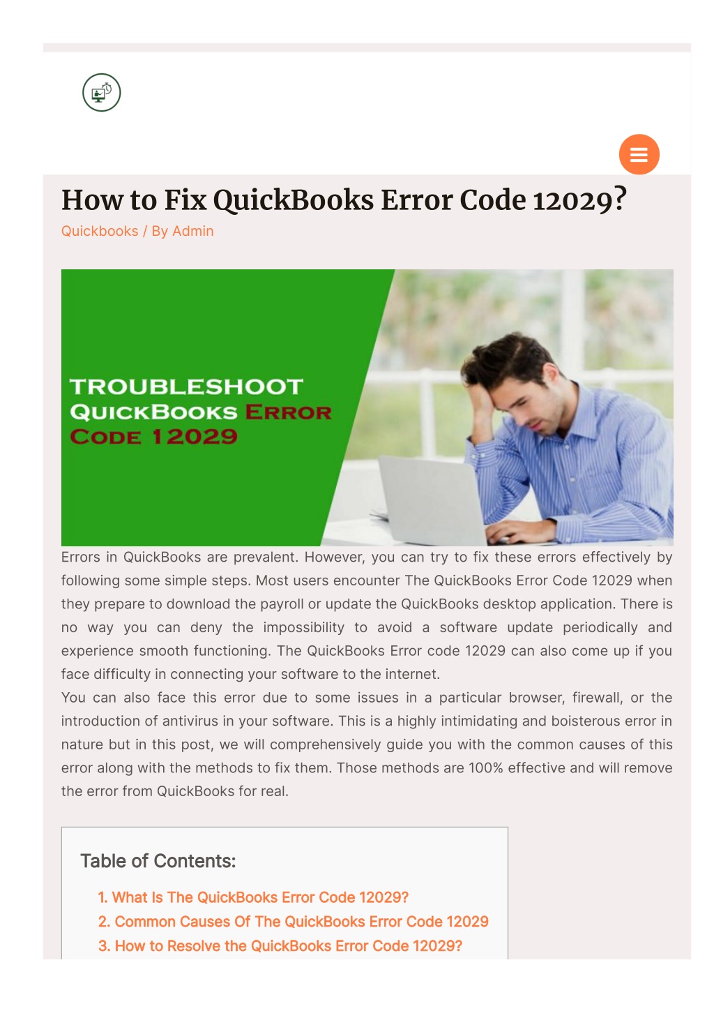 PPT How To Fix QuickBooks Error Code 12029 PowerPoint Presentation