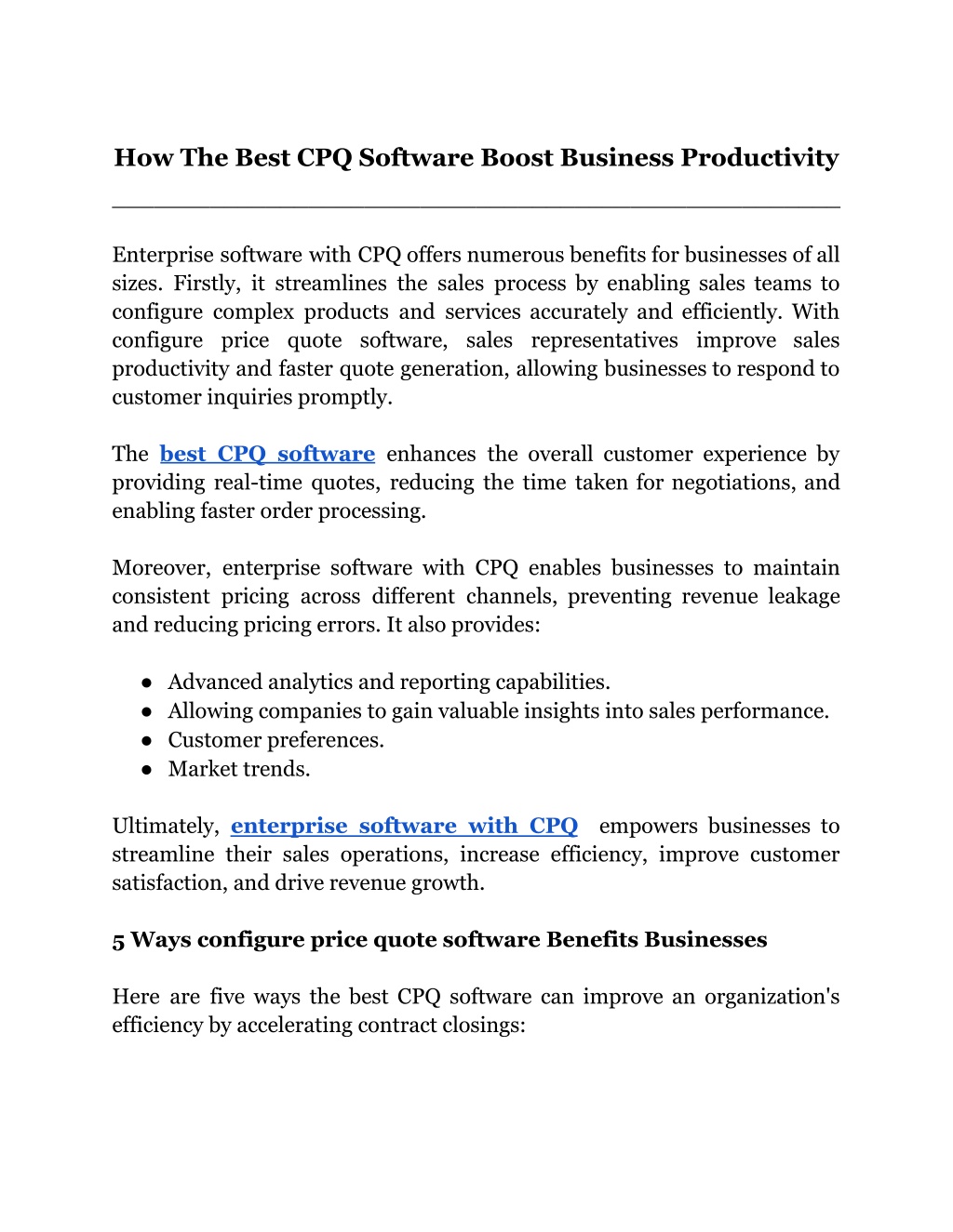 Ppt How The Best Cpq Software Boost Business Productivity Powerpoint