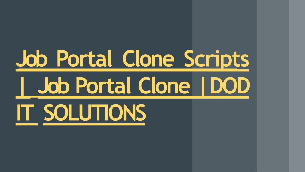 PPT Online Job Portal Clone System DOD IT SOLUTIONS PowerPoint