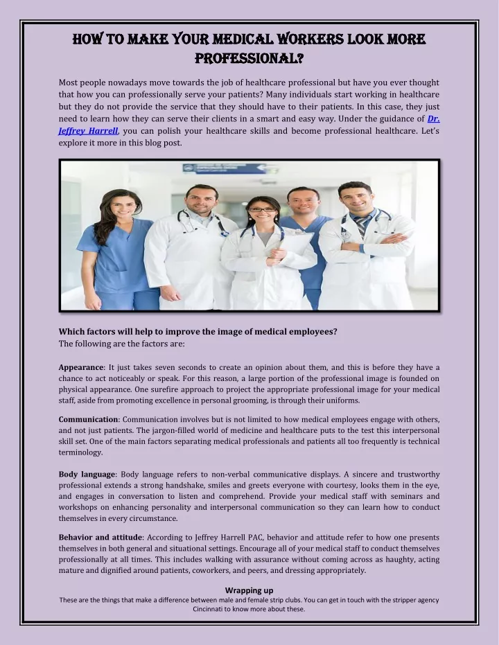 Ppt How To Make Your Medical Workers Look More Professional