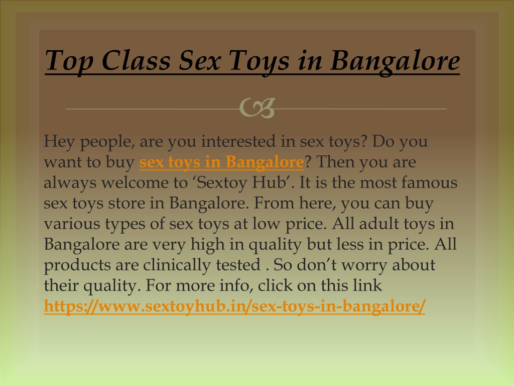 Ppt Top Notch Quality Sex Toys In Bangalore Powerpoint Presentation