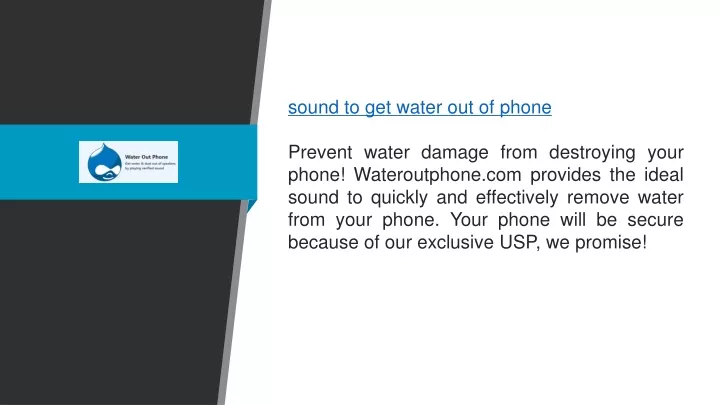 Ppt Sound To Get Water Out Of Phone Wateroutphone Powerpoint