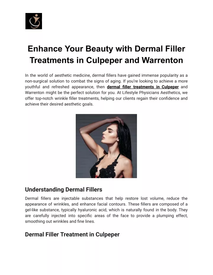 PPT Enhance Your Beauty With Dermal Filler Treatments In Culpeper And