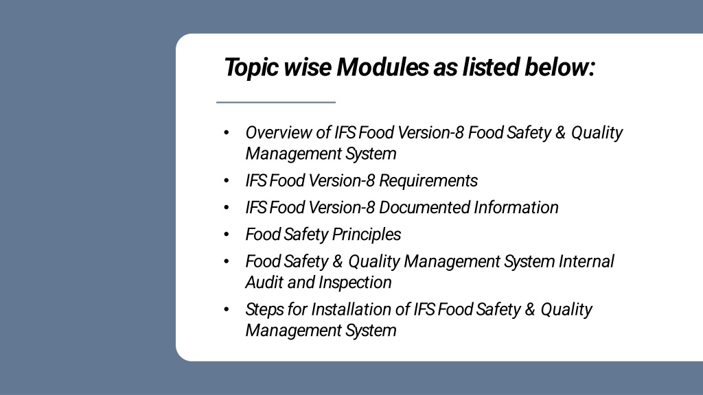 Ppt Ifs Food V Auditor Training Ppt For In House Training