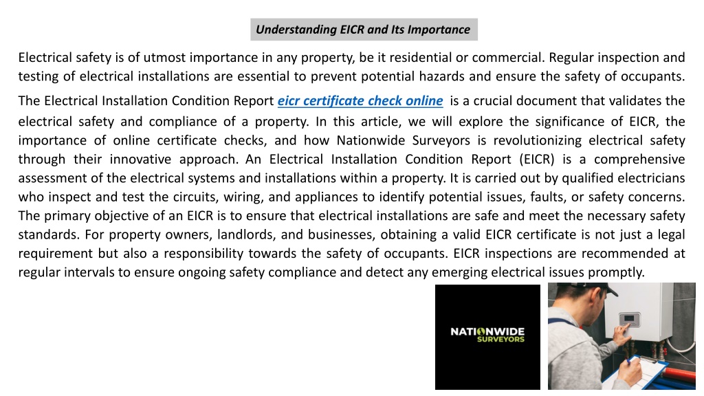 PPT EICR Certificate Check Online Ensuring Electrical Safety With