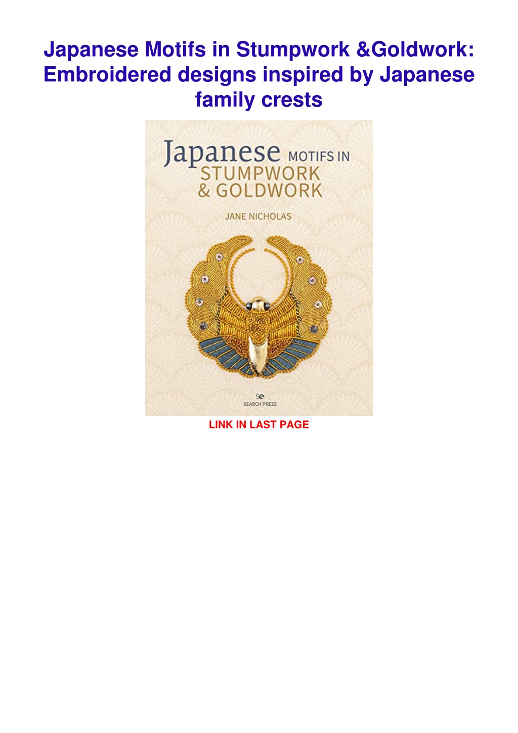 Ppt Pdf Read Online Japanese Motifs In Stumpwork Goldwork