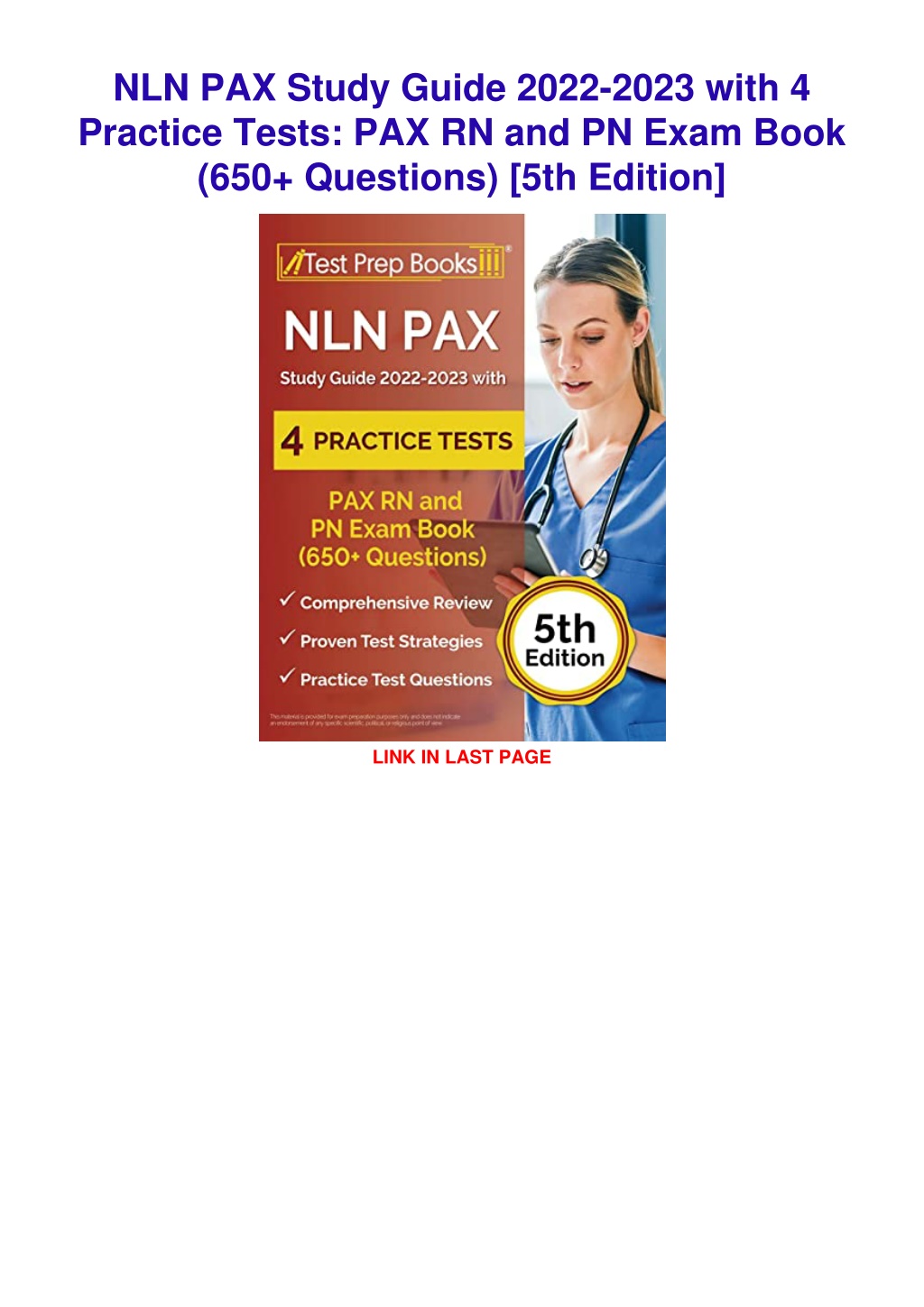 Ppt Pdf Nln Pax Study Guide With Practice Tests Pax Rn