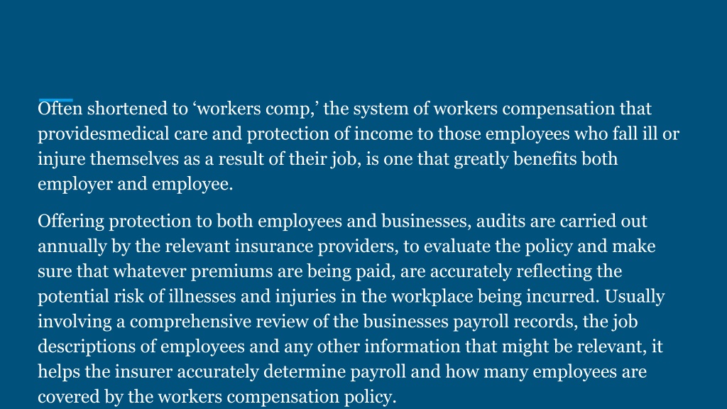 Ppt Reasons To Be Careful With Workers Comp Audits As A Small