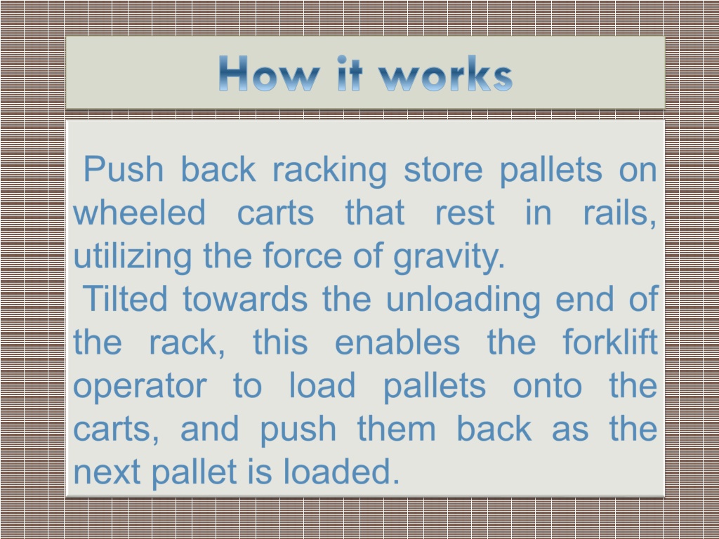 PPT Push Back Pallet Racking For Sale PPT PowerPoint Presentation