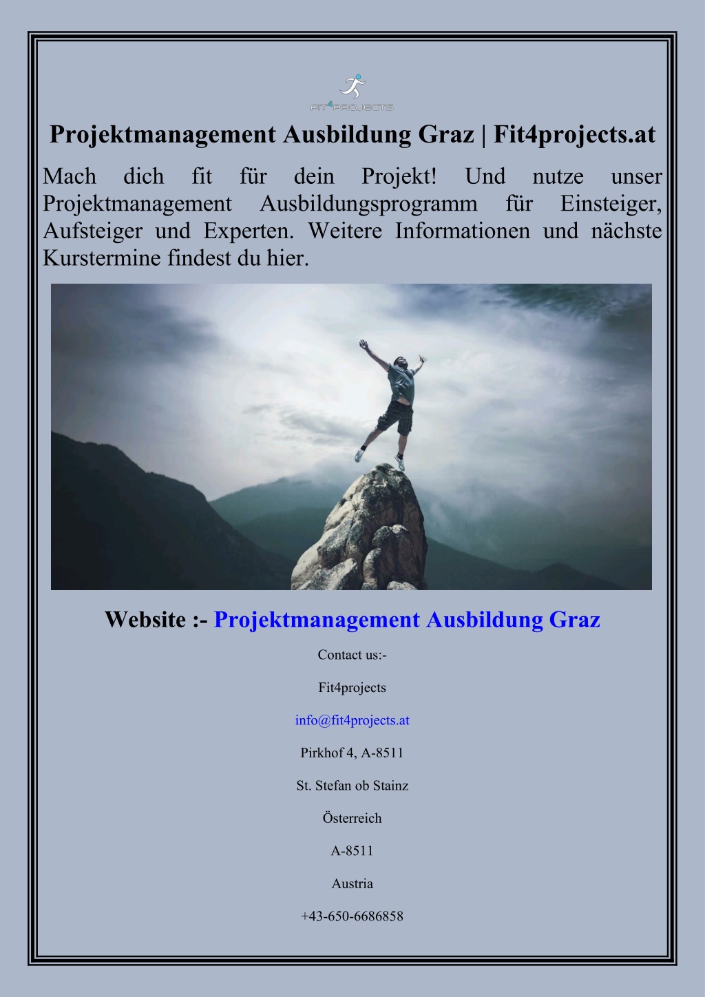 Ppt Projektmanagement Ausbildung Graz Fit Projects At Powerpoint