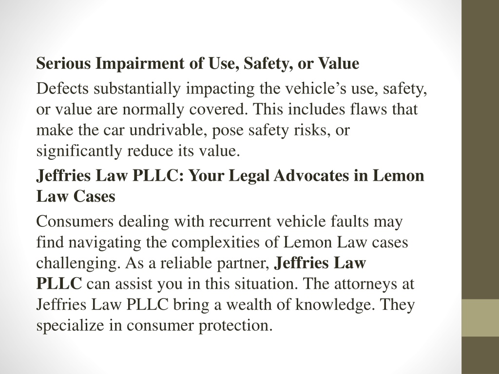 PPT Exploring Defects That Are Covered By The Jeffries Law PLLC