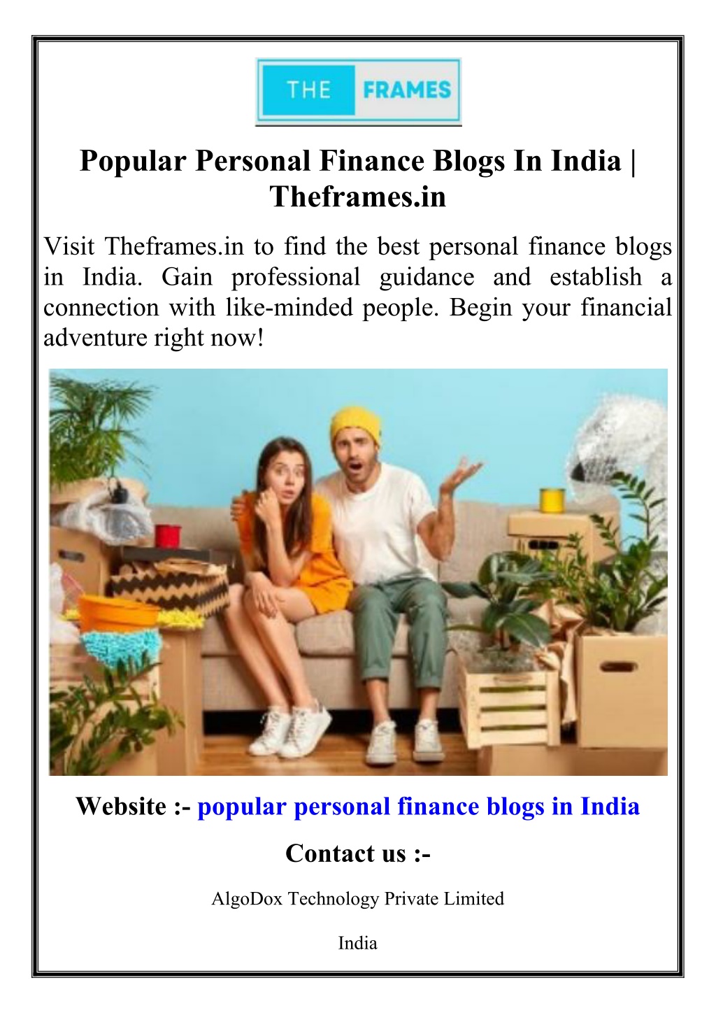 PPT Popular Personal Finance Blogs In India Theframes In PowerPoint