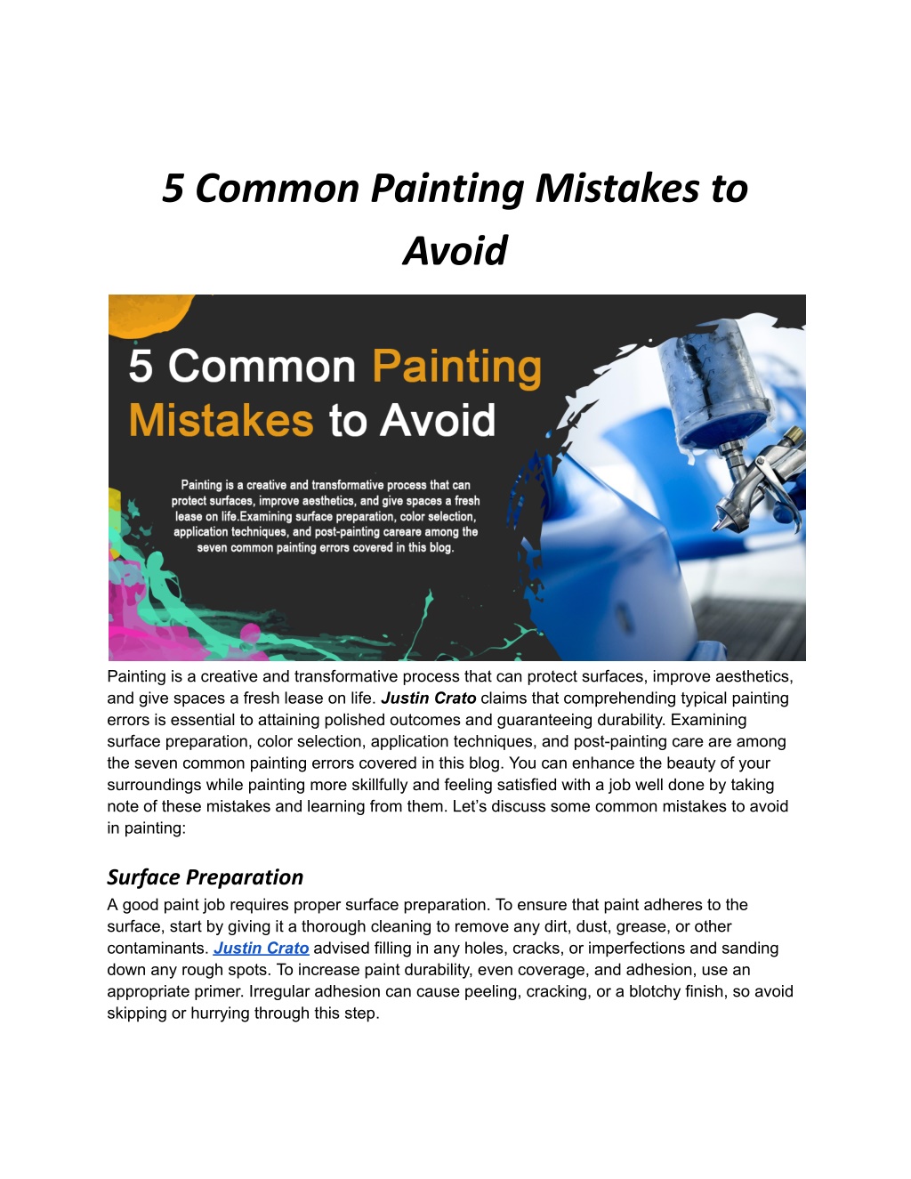 PPT Justin Crato S Tips Painting Without Errors PowerPoint