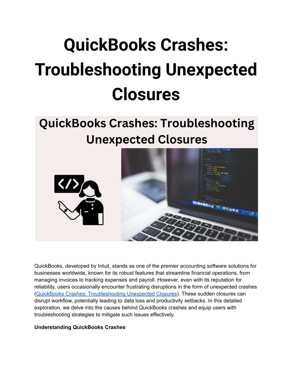 PPT QuickBooks Crashes Troubleshooting Unexpected Closures