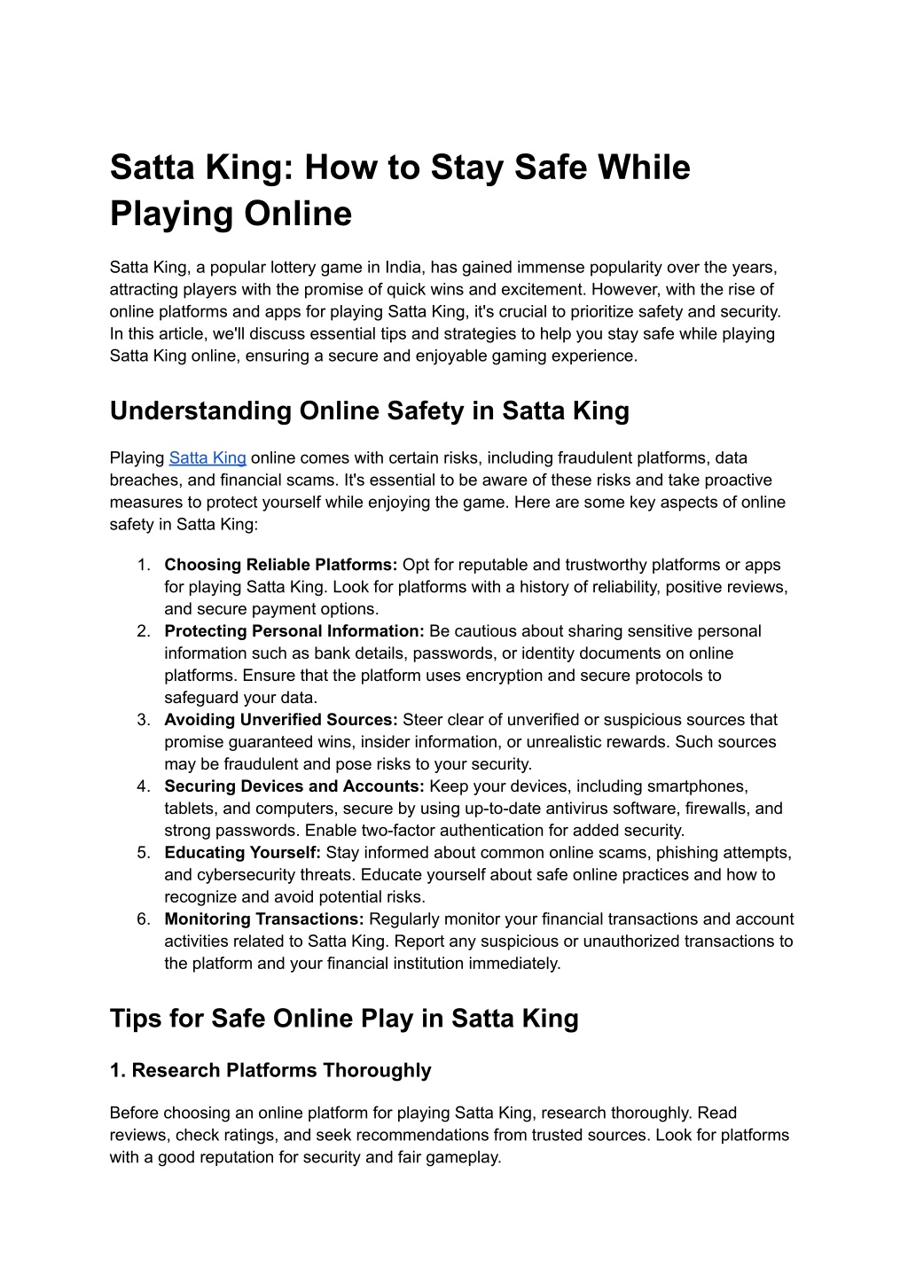 Ppt Satta King How To Stay Safe While Playing Online Powerpoint