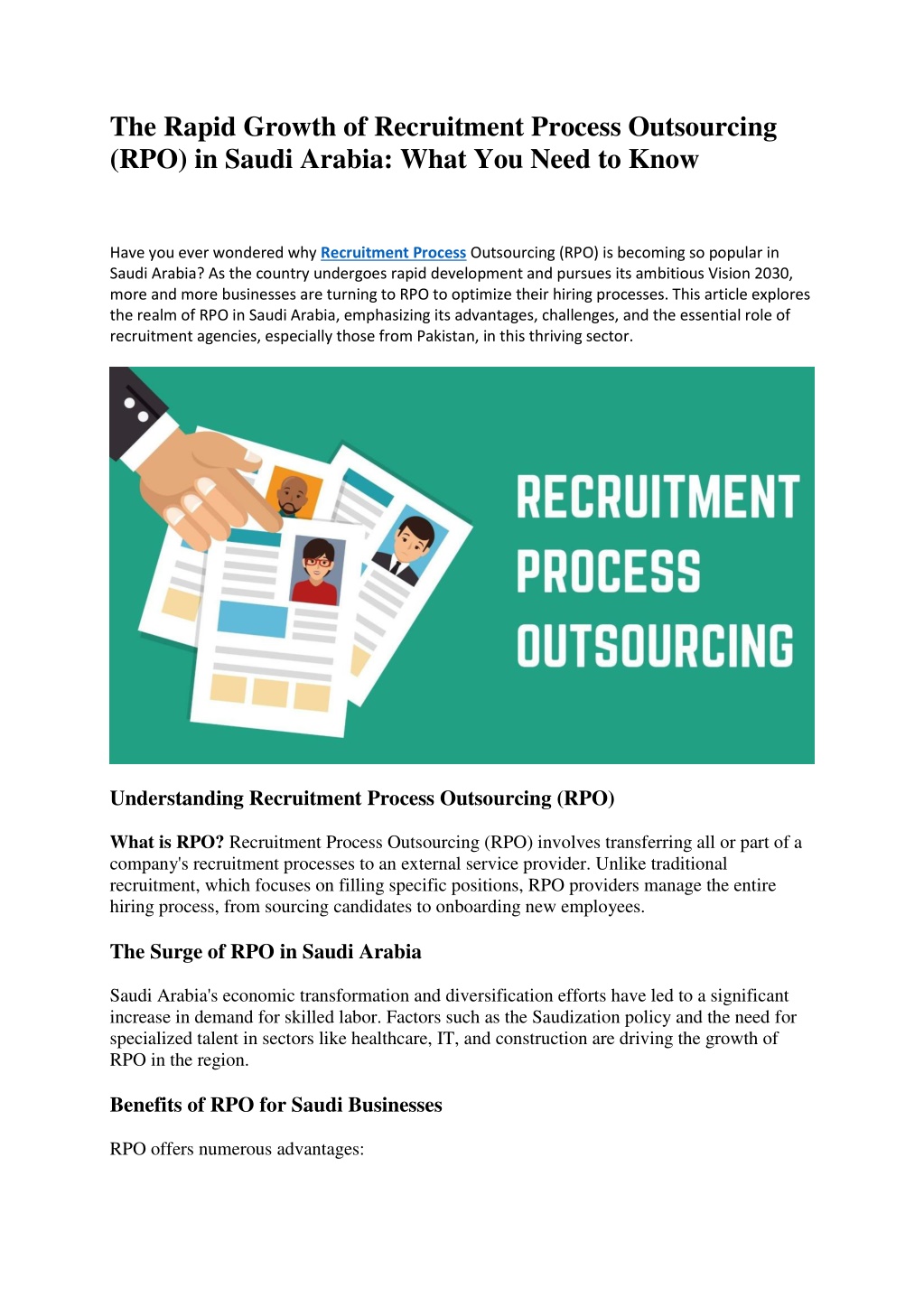 Ppt The Rapid Growth Of Recruitment Process Outsourcing Rpo In