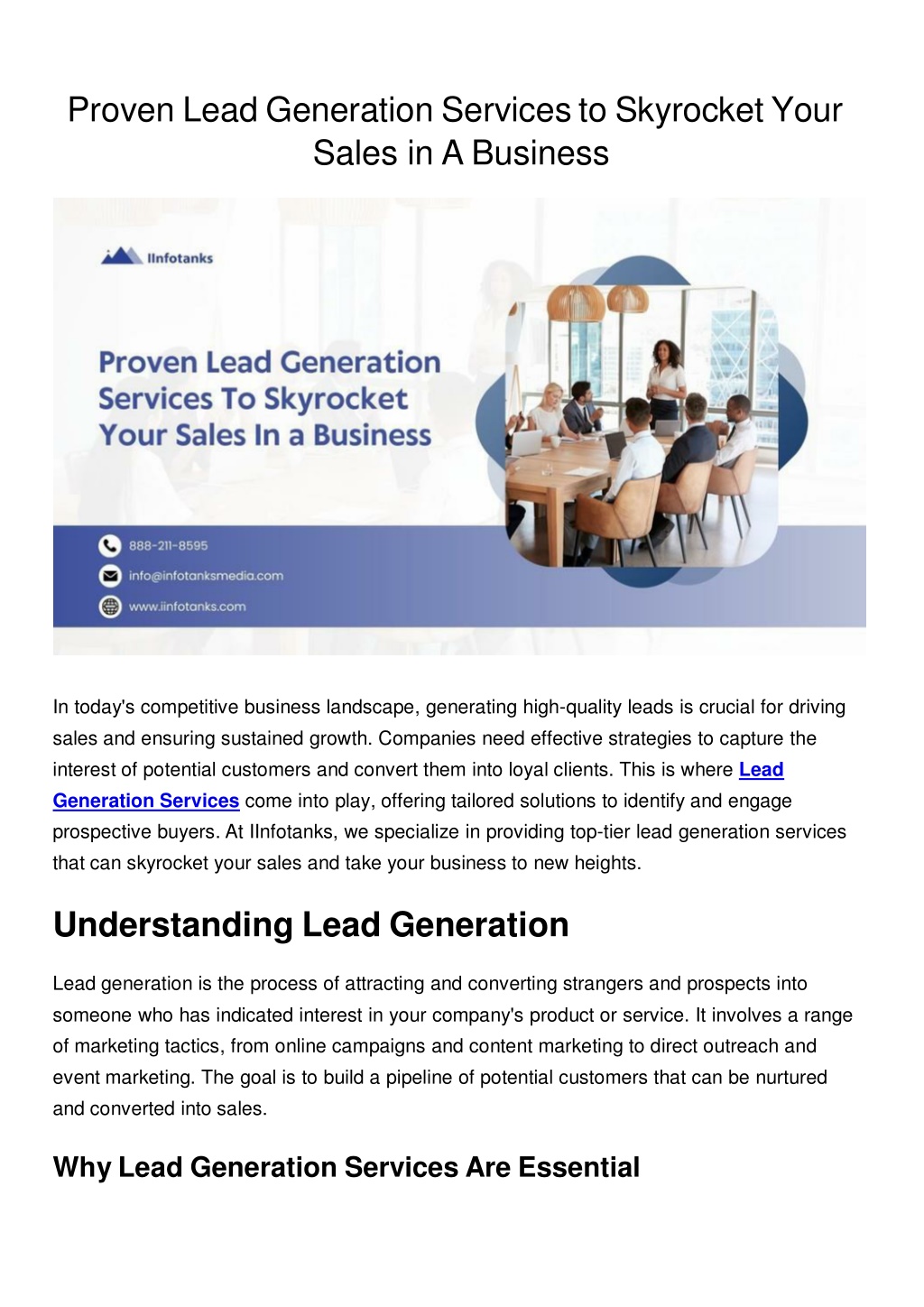 Ppt Proven Lead Generation Services To Skyrocket Your Sales In A