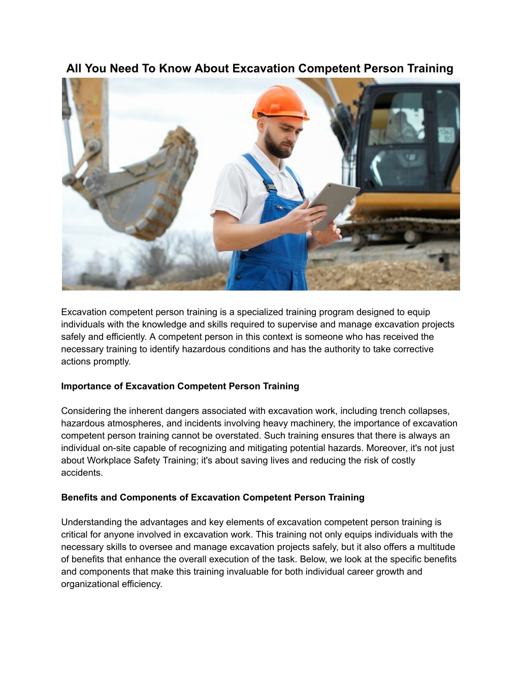 PPT All You Need To Know About Excavation Competent Person Training