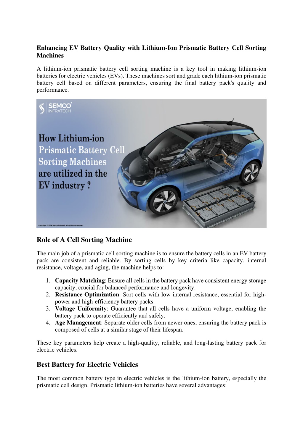 Ppt Enhancing Ev Battery Quality With Lithium Ion Prismatic Battery