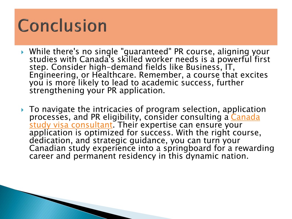 PPT Best Course To Study In Canada For PR For 2024 PowerPoint