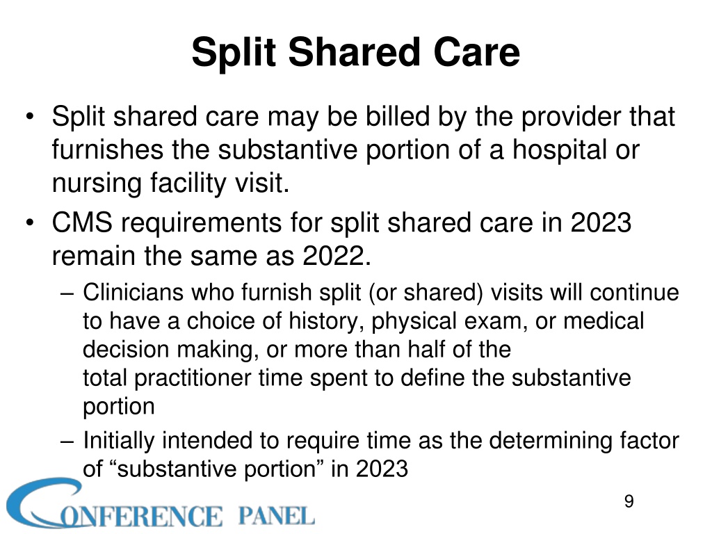 split shared visits 2023 final rule