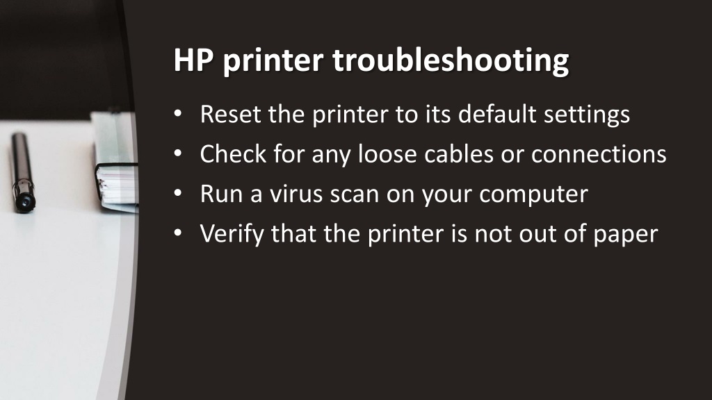 Ppt Hp Printer Troubleshooting Common Issues And How To Troubleshoot