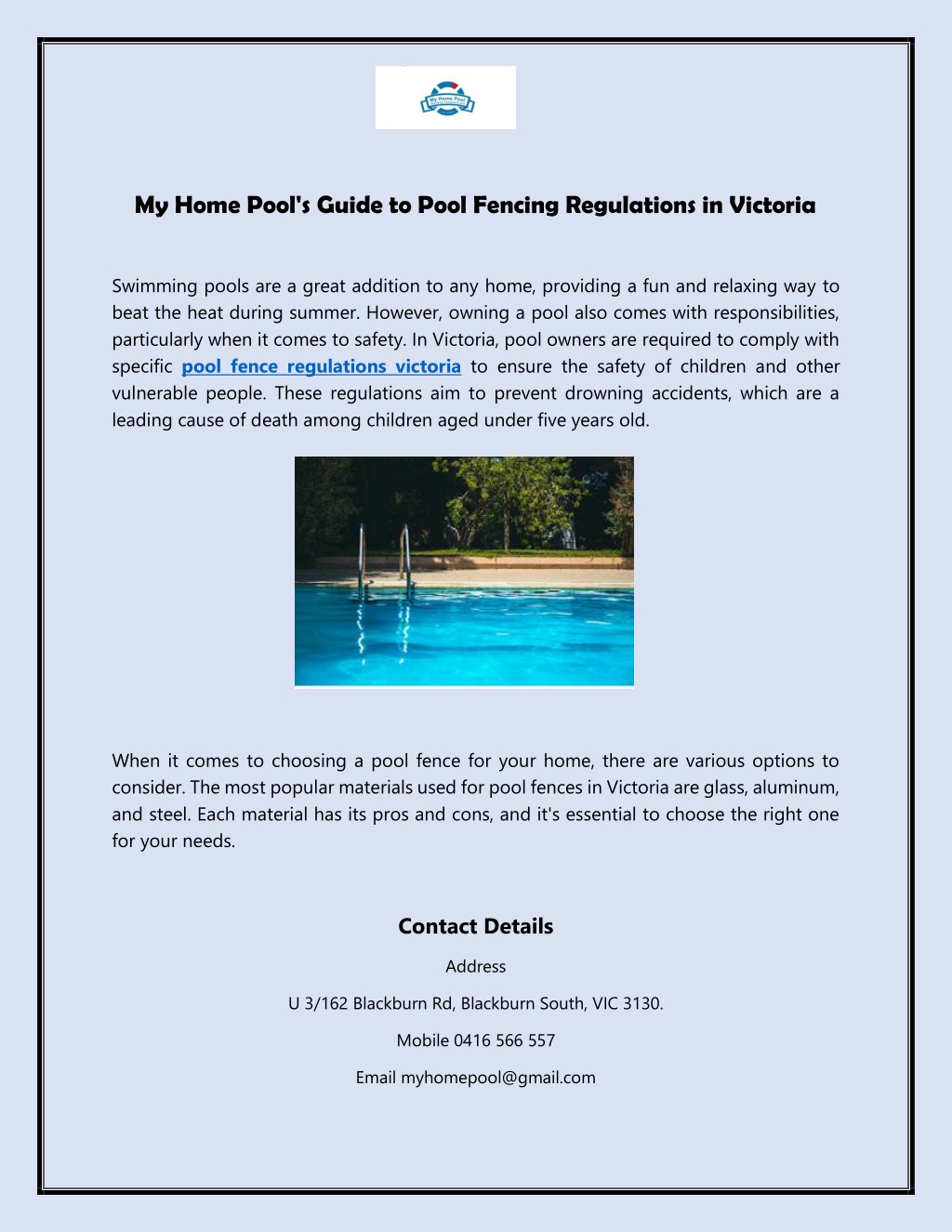 PPT My Home Pool s Guide To Pool Fencing Regulations In Victoria 