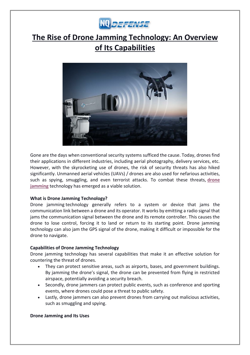 PPT - The Rise of Drone Jamming Technology- An Overview of Its ...