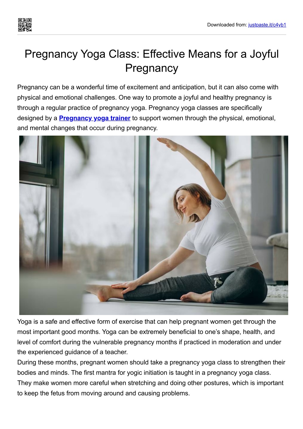 pregnancy yoga essay