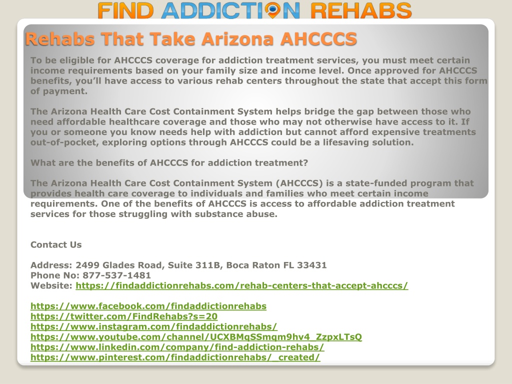 PPT Rehabs That Take Arizona AHCCCS PowerPoint Presentation, free