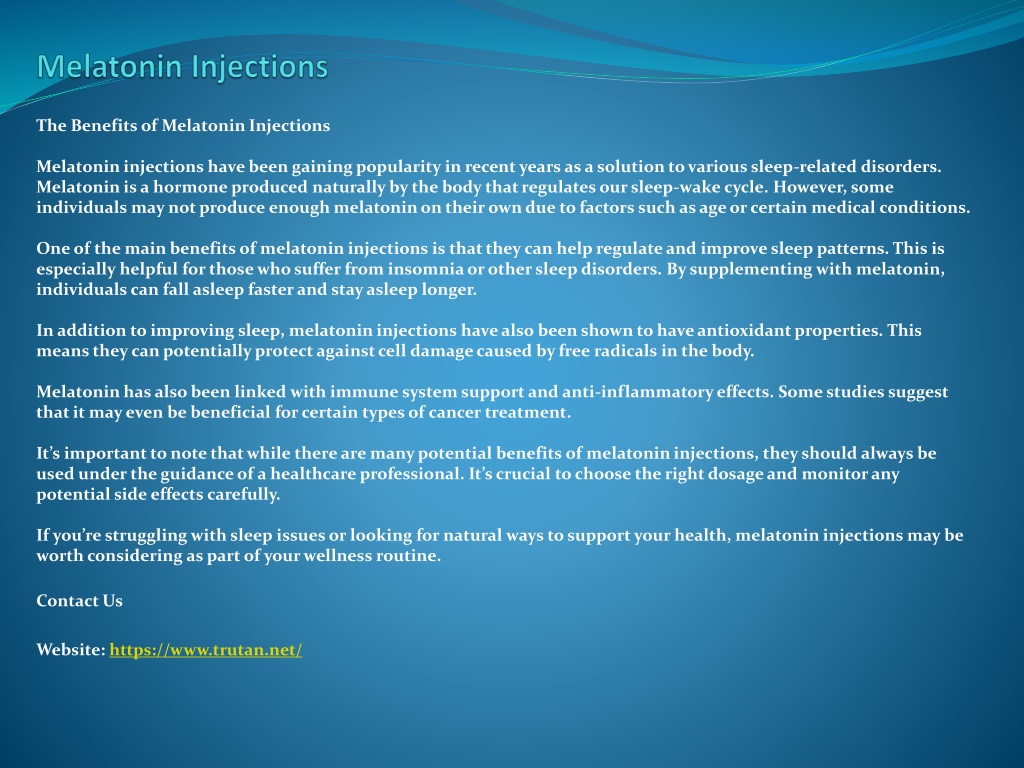 PPT - Melatonin Injections PowerPoint Presentation, free download - ID ...