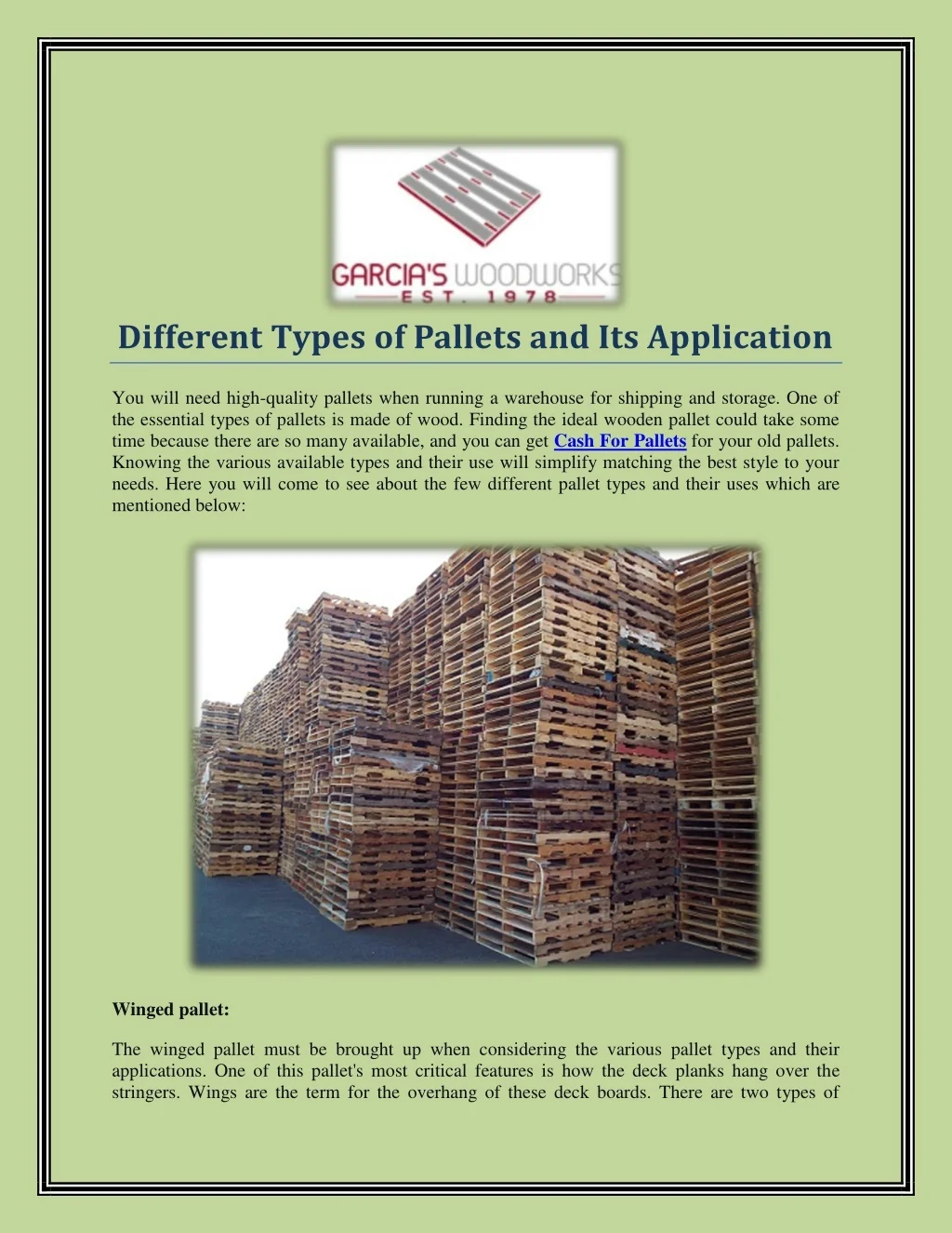 PPT Different Types of Pallets and Its Application PowerPoint
