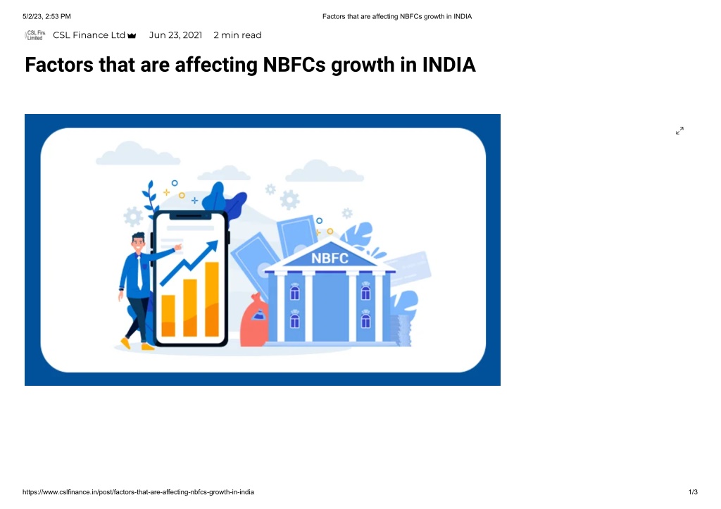 PPT - Factors That Are Affecting NBFCs Growth In INDIA | Csl Finance ...