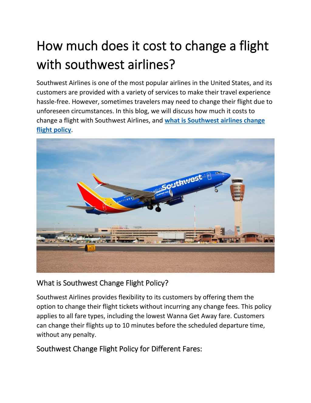 PPT How much does it cost to change a flight with southwest airlines