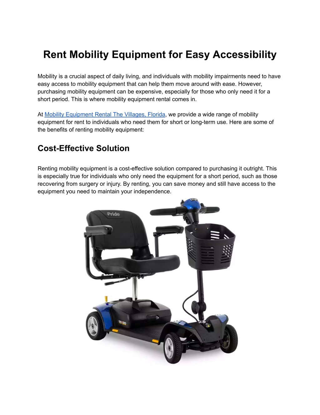 PPT Rent Mobility Equipment for Easy Accessibility PowerPoint