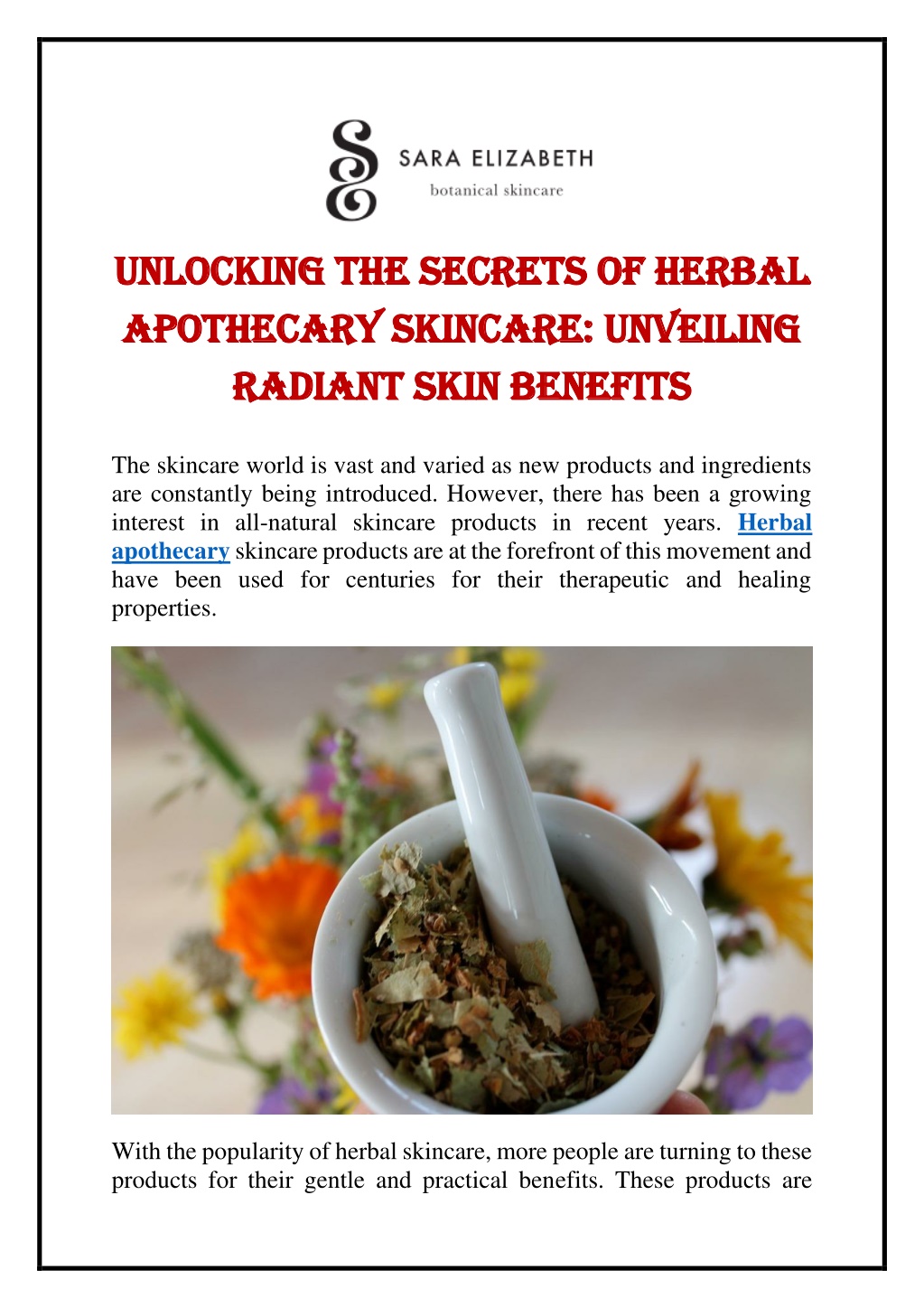 PPT - Unlocking the Secrets of Herbal Apothecary Skincare Unveiling 