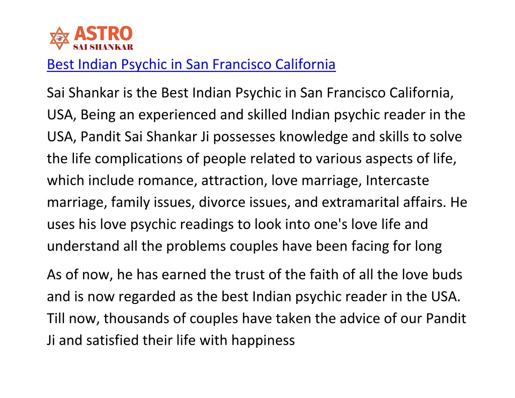 PPT - Best Indian Psychic in San Francisco California PowerPoint ...