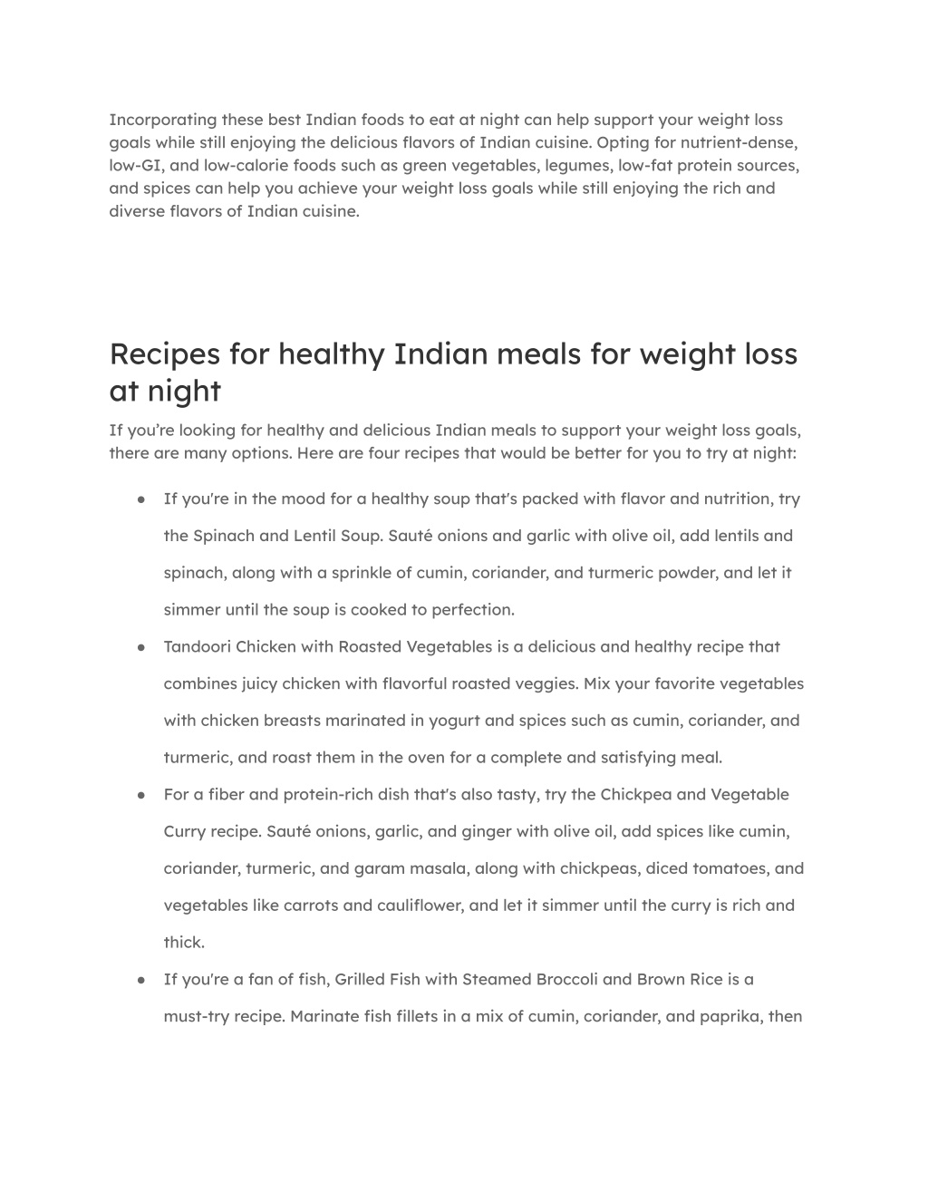 PPT Best Indian Food To Eat At Night To Lose Weight PowerPoint 