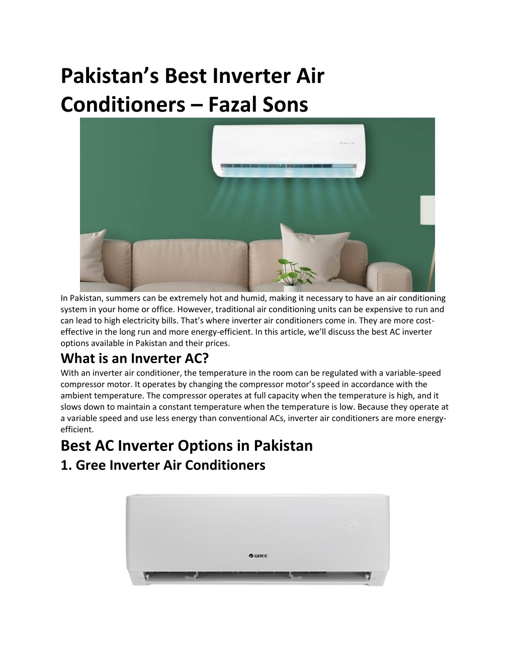 Ppt Pakistans Best Inverter Air Conditioners Fazal Sons Powerpoint Presentation Id12139882 1161