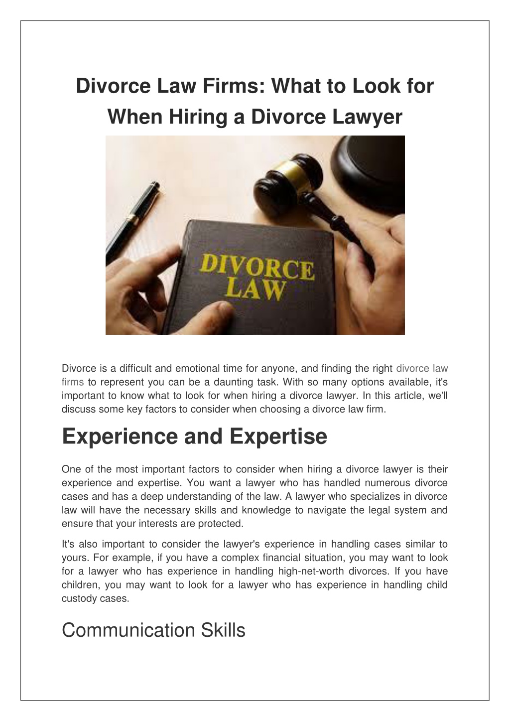 Ppt Divorce Law Firms What To Look For When Hiring A Divorce Lawyer Powerpoint Presentation 8696