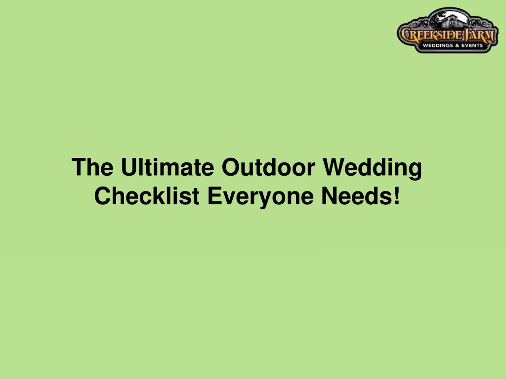 PPT - The Ultimate Outdoor Wedding Checklist Everyone Needs! PowerPoint ...