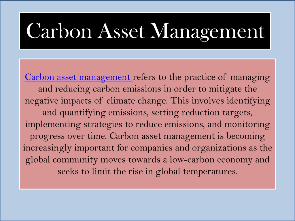 Ppt Carbon Asset Management Powerpoint Presentation Free Download