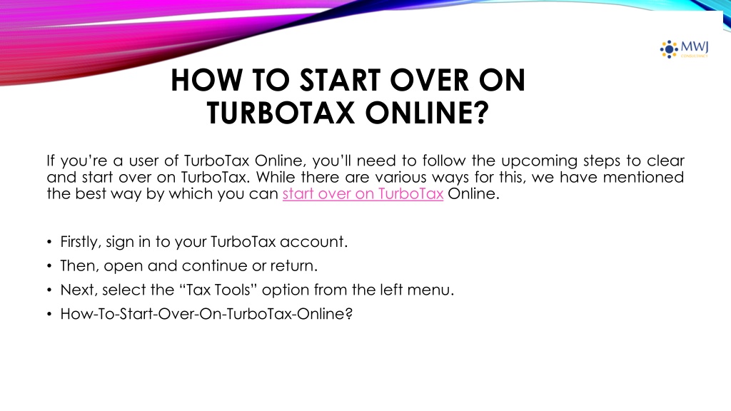 PPT Start Over On TurboTax PowerPoint Presentation, free download