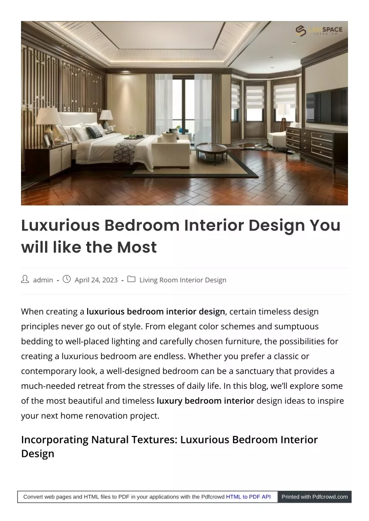 PPT - Creating a Beautiful Luxury Bedroom Interior Design PowerPoint
