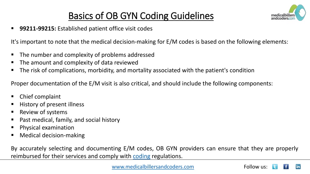 PPT - Basics Of OB GYN Coding Guidelines PowerPoint Presentation, Free ...