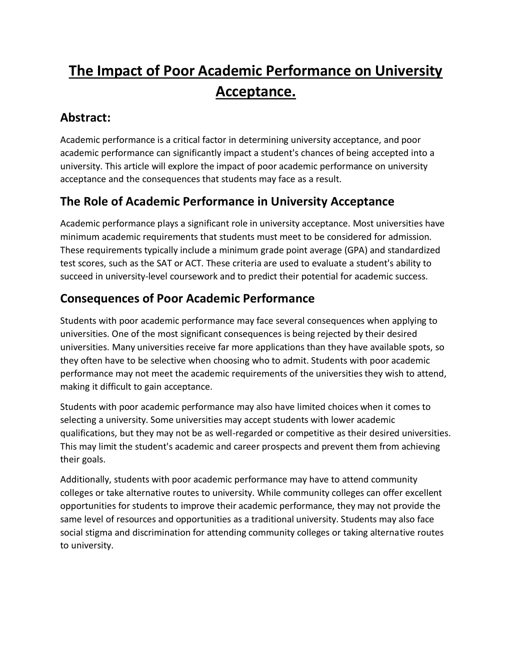 research proposal on poor academic performance