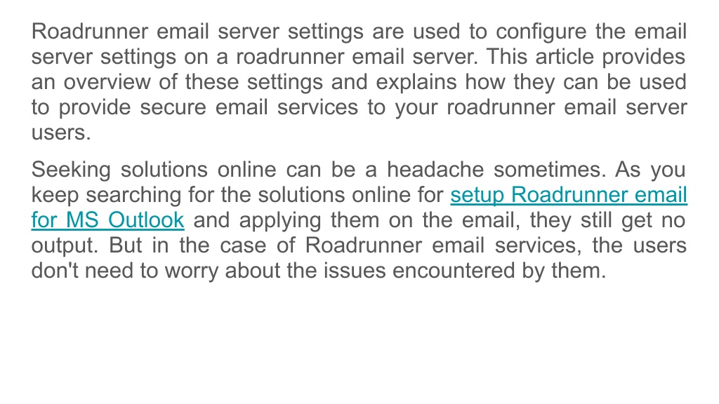 PPT - How to Setup Roadrunner Email for Outlook? 1-833-836-0944 ...